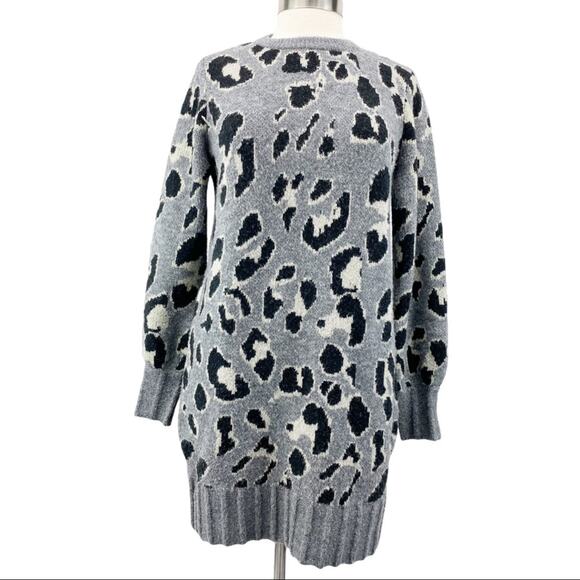 Lovers + Friends Speak Up Sweater Dress Womens Medium Leopard Mobwife Whimsy - Picture 1 of 12